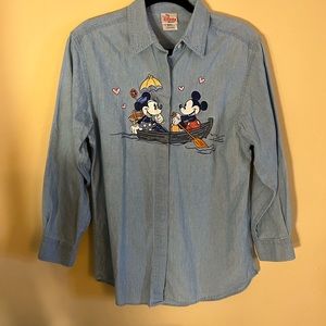 Minnie and Mickey Denim Cotton Shirt.